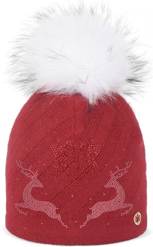 Granadilla Baxter Beanie - Rood - Swarovski & Pompon