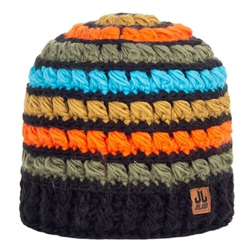 Jail Jam Titlis Beanie - Gehaakte Stijl - Zwart - Streepdesign