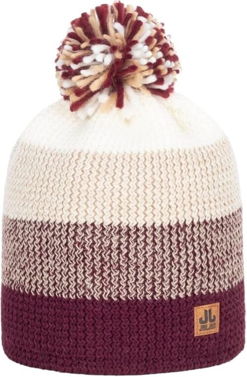 Jail Jam Pordoi Beanie - Gebreid met Pompon - Bordeaux - One Size