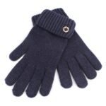 Warmpe gloves met glitteraccenten en ribgebreide boord voor buitengebruik.