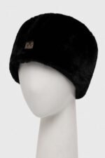 Downy black faux fur winter hat for women and men.