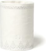 Voorkant van een witte luxe toiletrol met perforaties en embossed merklogo Jil. Geschikt voor een modern toilet.