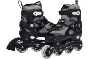 Champz semi-softboot inline skates for kids - lightweight black rollerblades