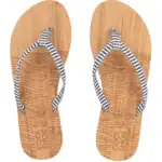 Houten slippers met striped banden, comfortabel en stijlvol voor buiten.