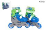 Adjustable children's inline skates with green and blue details, ideal for outdoor activities.