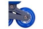 High-resolution close-up of a blue skate wheel and undercarriage, perfect for outdoor activities.