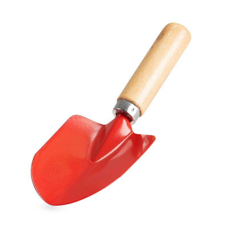 Pelle colorée pour enfants avec manche en bois pour les jeux de plein air.