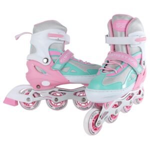 Street Rider Inline Skates Kids - Adjustable Skates Pastel Pink/Green