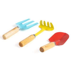 Little Roots Kinder Tuingereedschap Set – 3-delig – Hark, Schep & Vork – Houten Handvat – Vanaf 3 Jaar