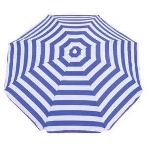 Parasol de plage rayé bleu Yello - UV 50+ - 1,6 m