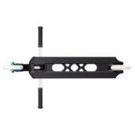 Glider skateboard with black deck and white wheels for outdoor fun.