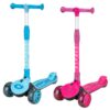 Colours Scooter pour enfants à trois roues, bleu et rose.
