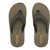 Bovenaanzicht van de Log Kaki slipper met ademende jersey band