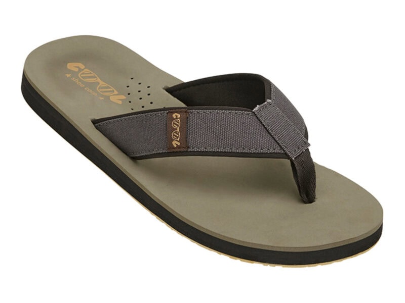 Cool Shoe Corp. Log Men's Slipper Kaki avec semelle anatomique et semelle adhérente