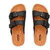 Cool Shoe Corp. Bubble Heren Sandalen Zwart met kurken zool en verstelbare gespen – bovenaanzicht
