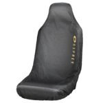 Housse de protection pour skateboard ou langboard en noir avec logo doré.