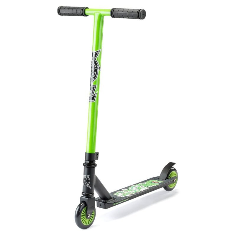 Xootz Brainache scooter cascadeur enfants vert noir - vue de côté