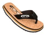 Cork slippers met zwarte band en bijpassend voering, casual en comfortabel voor buitengebruik.