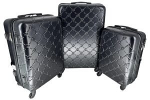 Pierre Cardin Orion Suitcase Set 3-Piece - 4 Wheels - Hard Suitcase - Number Lock - ABS - Black - 55/65/75 cm