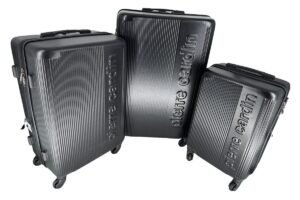 Pierre Cardin Berlin Suitcase Set 3-Piece Black - ABS Hardcase - 4 Wheels - Hand Luggage + Medium Case + Large Case