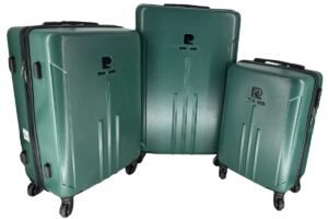 Pierre Cardin Jupiter Suitcase Set Sapin Green 3-Piece - ABS Hardcase - 4 Wheels - Hand Luggage + Medium Suitcase + Large Suitcase
