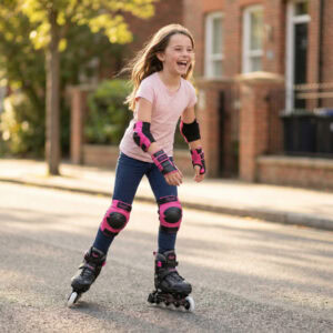 Champz Kinder Skeelers Verstelbaar – Gevorderd Semi-Softboot – Zwart/Roze