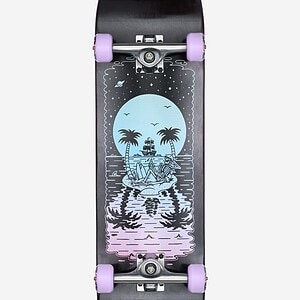 Globe G2 Reflection Black Purple 8.5 complete skateboard voorkant
