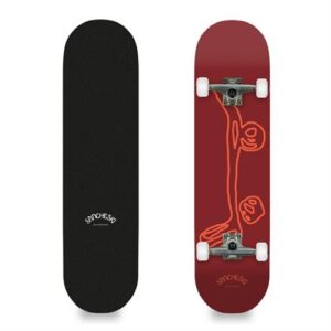 Sancheski Mini Logo 8.25 inch skateboard in burgundy